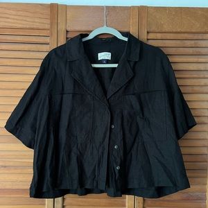 Linen blend crop button down(2 for $25)